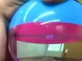 Daddy Plays with Inflatable Beach Ball Sex Toy
