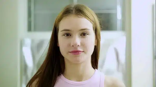 Effortlessly beautiful brunette took a shower