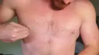 Nipple play, stroke with my quads, ginger stud cum