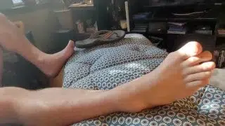 Bear jerks off on a flip flop