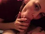 Cum-Hungry Brunette’s Blowjob Treat