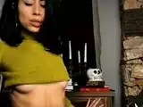 Cute curly brunette solo webcam masturbation