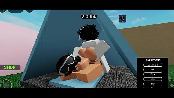 Eu fodo minha amiga secretamente em uma barraca de acampamento no Roblox