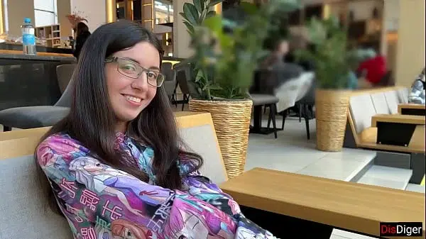 Nerdy girl with glasses turned out to be a nymphomaniac and a lover of sperm on her face