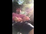 Outdoor Masturbation: He Strokes It in the Garden