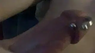 Pierced cock jerk off