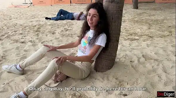 Public pickup – Took a girl from her cuckold husband from the beach to hotel room and fucked her