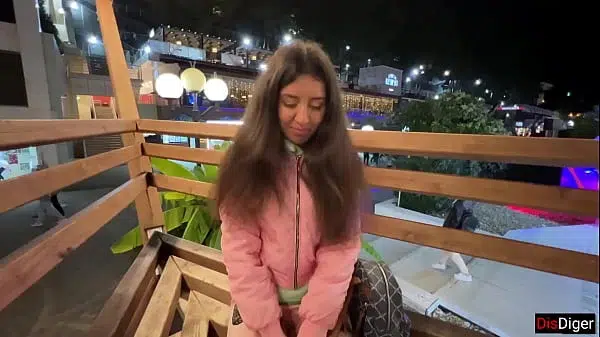 Student girl 18 y.o. fucked first guy she met and he filled her pussy with hot sperm – Creampie