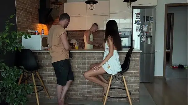 The cuckold’s naughty wife cheats on him while he’s not looking and gives a juicy blowjob to his best friend – 2.56