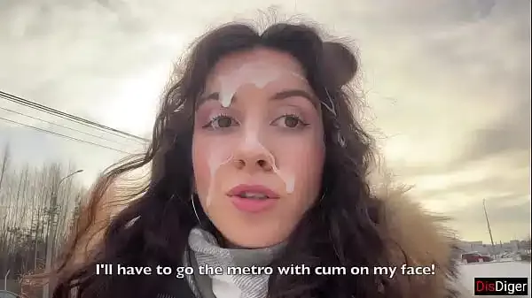 Risky Public Sex in the Car Huge Cum on Face and Cumwalk in metro