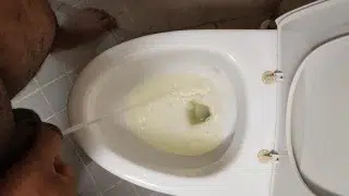 Asian gay peeing in his micropenis.