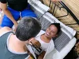 Asian twinks assfucked by DILF in 3way