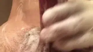 Bath time soapy hole fun with curious frat guy