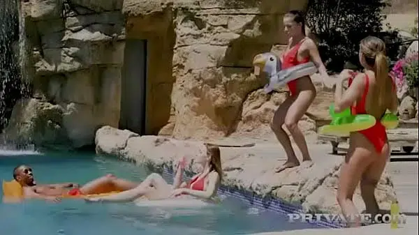 Belle Claire and the Dellai twins in an interracial orgy with anal and DP