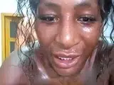 Busty ebony slut suck white cock and get pounded hard live a