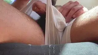 cumming through ripe briefs.