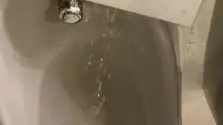 Destructive pissing in public urinal