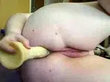 Dildo in Chubby Girl’s Ass on Webcam