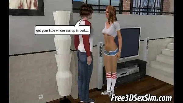 Foxy 3D cartoon brunette lesbian getting licked