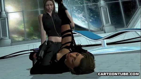 Foxy 3D cartoon lesbian vixen gets licked and scissored