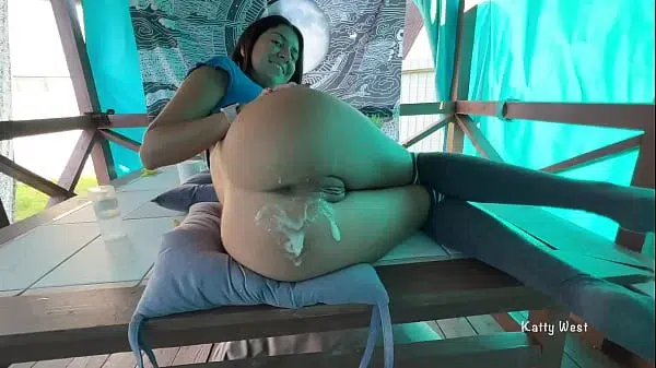 Fucked a cutie in a street gazebo on the morning after registration