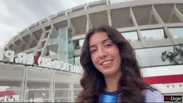 Horny Football Player Catches a Fan Near the Stadium to Have Sex