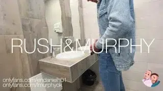 I meet a stud in the airport bathroom and he lets me suck his fat, veiny cock there
