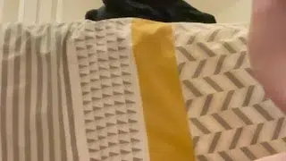 Male jerking off, afraid is someone will see him