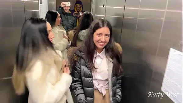 Public Pickup – We met two beauties with a friend and invited them to our place to have sex