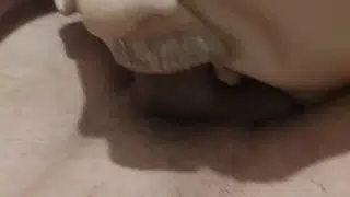 Skinny lad gets a blowjob from his bf teddy bear who wears an old man mask