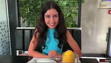 Stranger Takes Off Her Panties in a Public Cafe to Get Fucked Hard