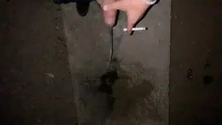 Twink is smoking and pissing at the abandoned place