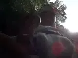 Japanese Grandpa Strips Outdoors
