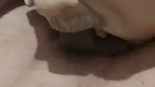 Skinny lad gets a blowjob from his bf teddy bear who wears an old man mask