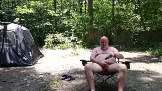 CAUGHT IN PUBLIC!! Jerking bear gets joined by stranger with an exciting end!