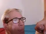 Cum-Splattered Glasses: Old-Young Blowjob