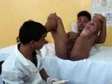 Enema Asian twink examined by doctor