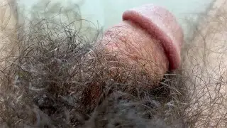 For the hairy fans – close up views of my tiny dick in a forest of fur plus j/o and fleshlight hump