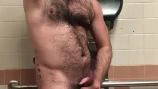 Get Naked and Stroke Wank with Daddy in Public Bathroom Stall