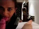 Hot Ebony Babes Sucking Cock in Hotel Room