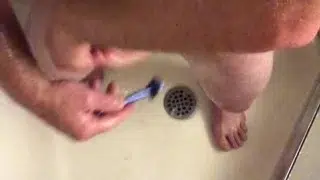 I was so hard while shaving in the shower, started to masturbate and used the water jet to cum