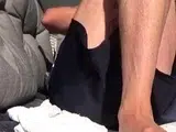 Struggling with a Boner Outdoors
