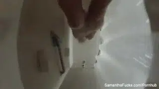 Behind the scenes fun with busty blonde Samantha Saint